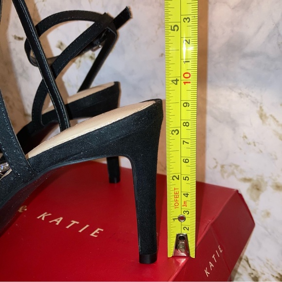 Kelly & Katie Black Blaken Pump Heels Silver Bows Cocktail Party Formal Shoes 7 - Picture 5 of 17